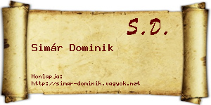 Simár Dominik névjegykártya